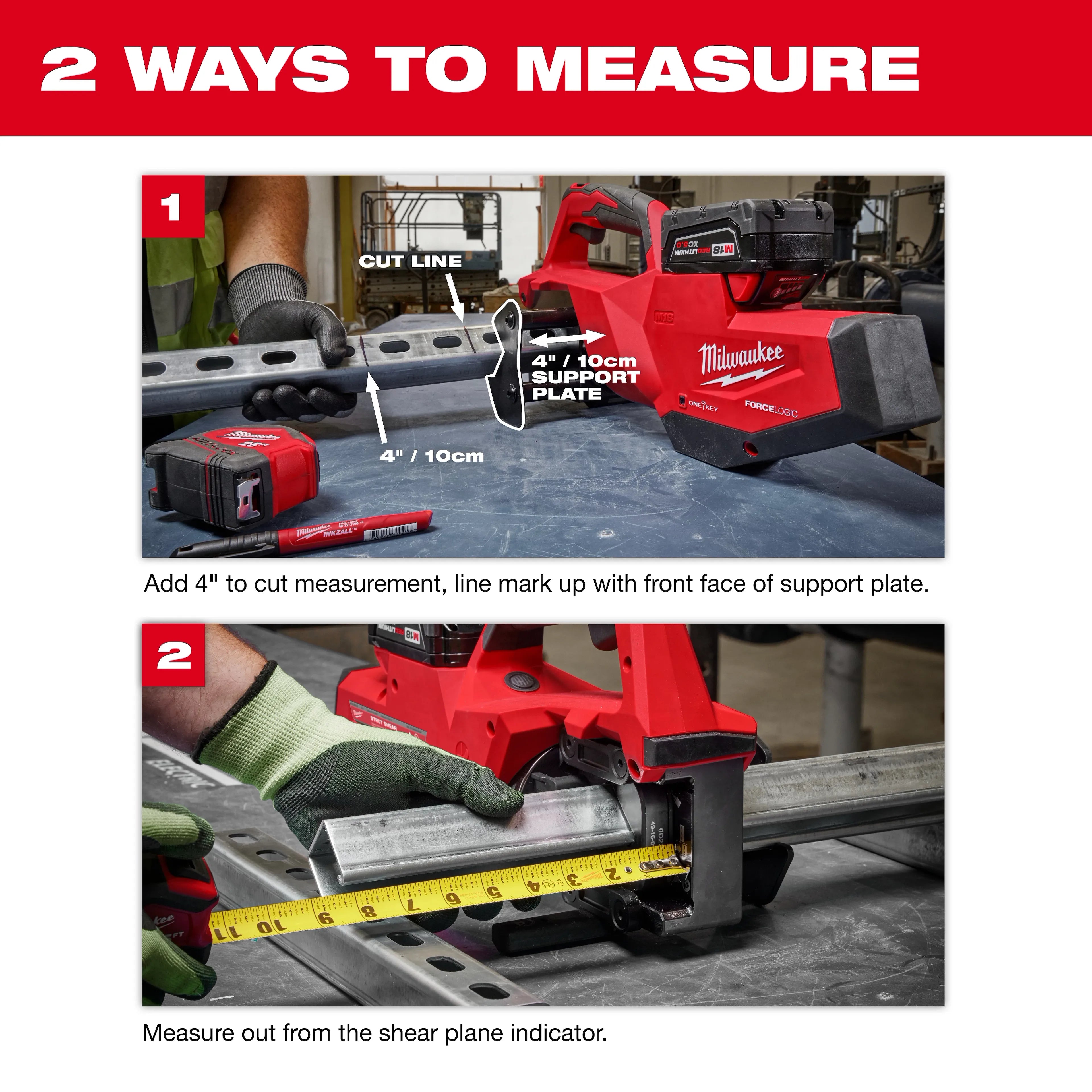 Milwaukee M18 FORCE LOGIC Single Channel Strut Shear (2933-20)