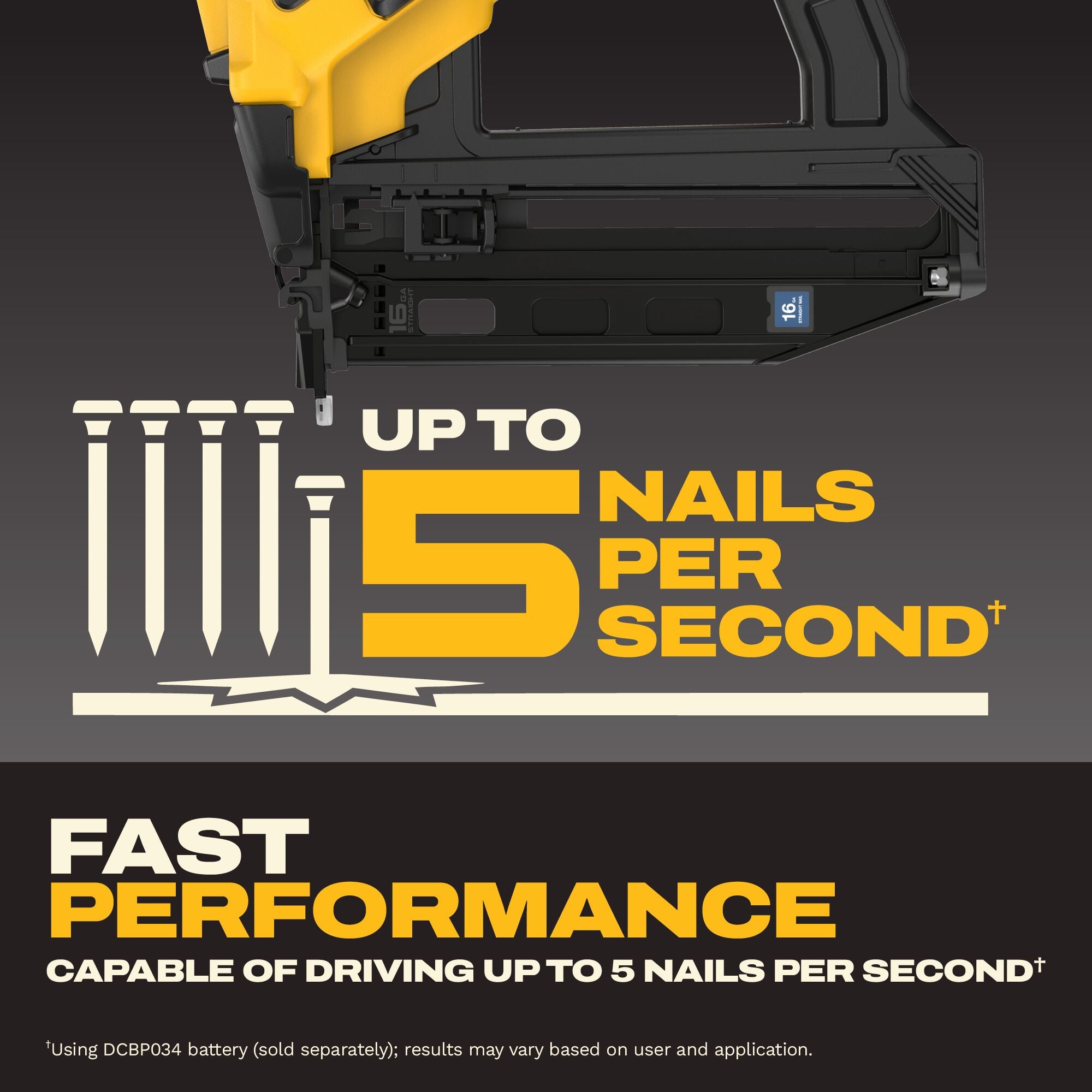 DEWALT 20V MAX* XR Cordless 16GA Straight Finish Nailer (Tool Only)
