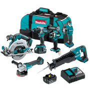 Makita 18V LXT Brushless 6-Tool Combo, 5.0Ah Kit kit contents (XT617T)