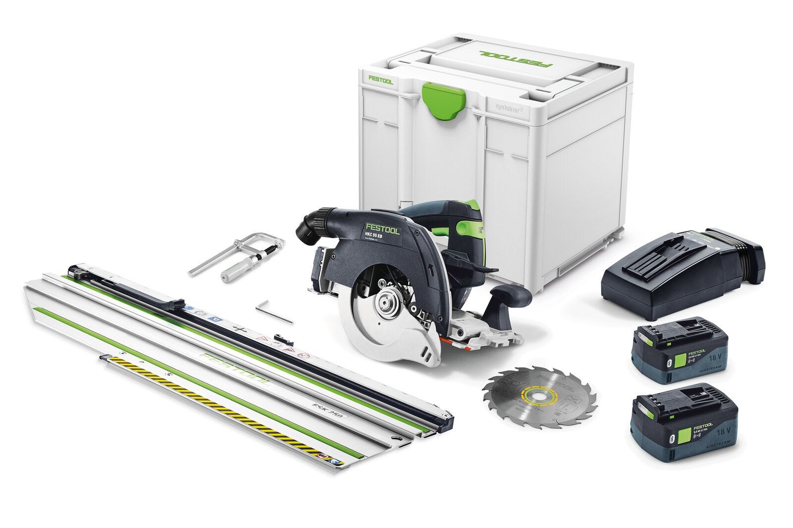 Festool 577663 HKC 55 Cordless Bluetooth 5.2Ah Track Saw PLUS-FSK w/ Systainer3
