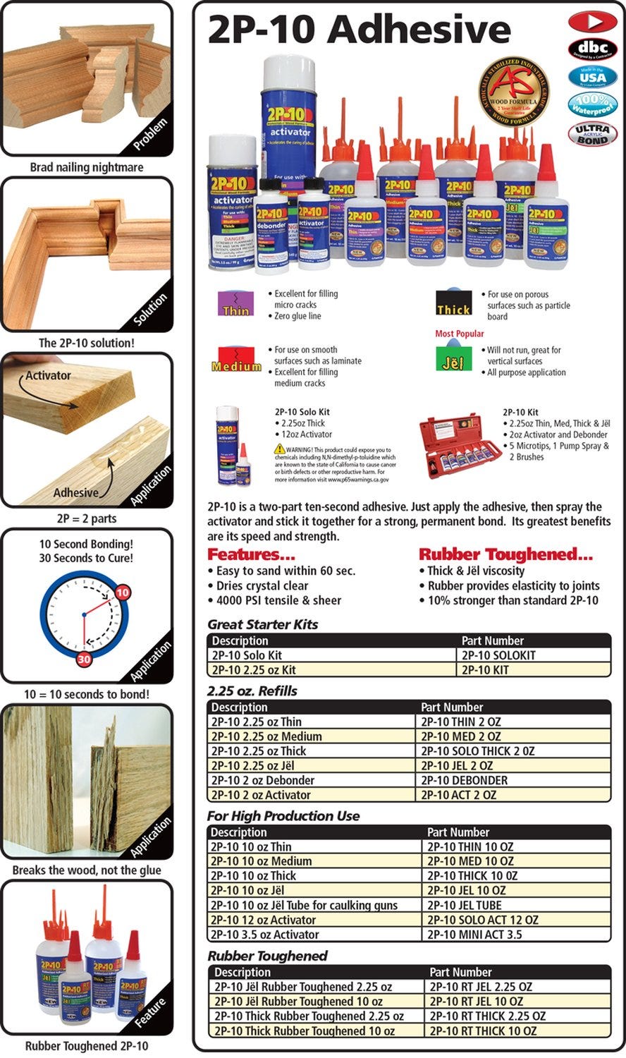 Fastcap 2P-10 Solo Kit 2-oz. Thick Adhesive and 12-oz. Activator Bundle