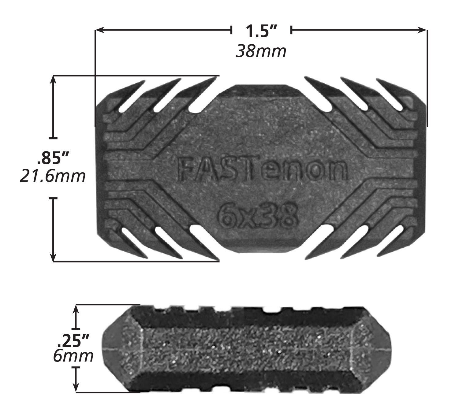 Fastcap 6mm x 38mm Fastenon for Festool DOMINO, 100-Pack