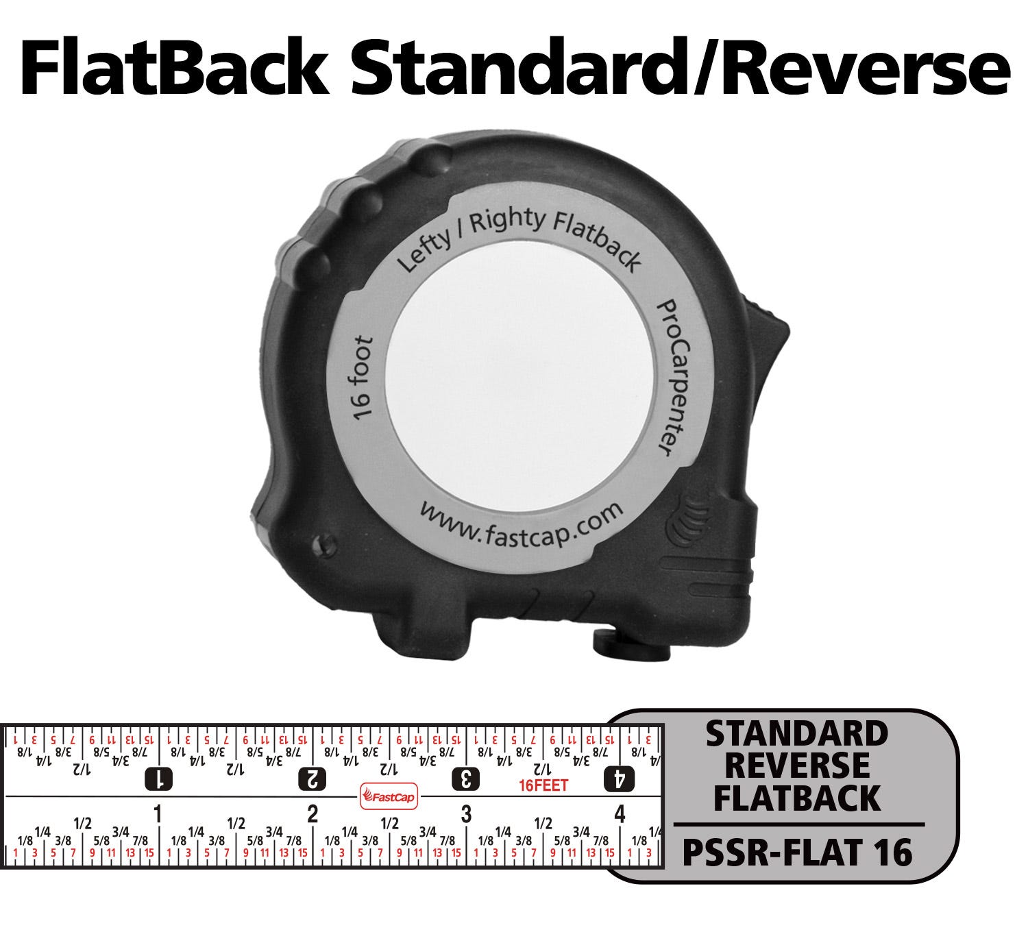 Fastcap Lefty/Righty Flatback Tape Measure, Imperial