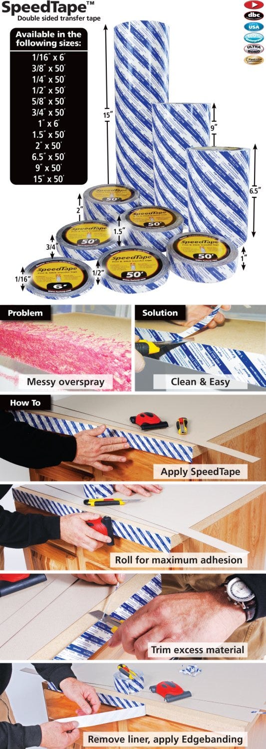Fastcap SpeedTape 1/2-in. x 50-ft. for Edgebanding