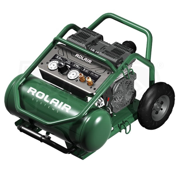 Rolair Compressors FCOL22LS6 5.5 Gallon 2HP Quiet Oil-Free Hot Dog Air Compressor