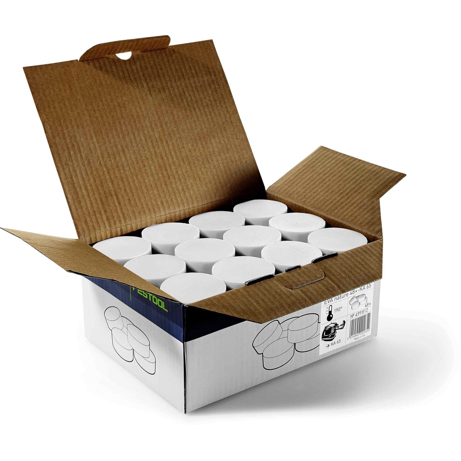 Festool 499813 White EVA Edge Banding Adhesive for Conturo, 48 Pack