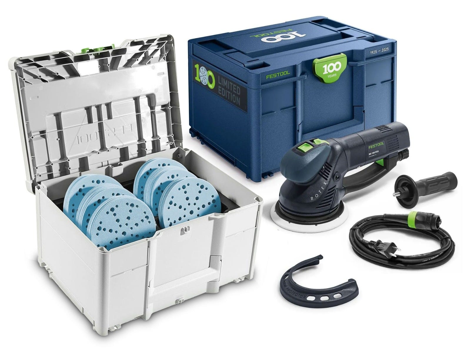 Festool 578238 Limited Edition ROTEX RO 150 FEQ Plus w/ 120-Piece Granat Abrasives Systainer
