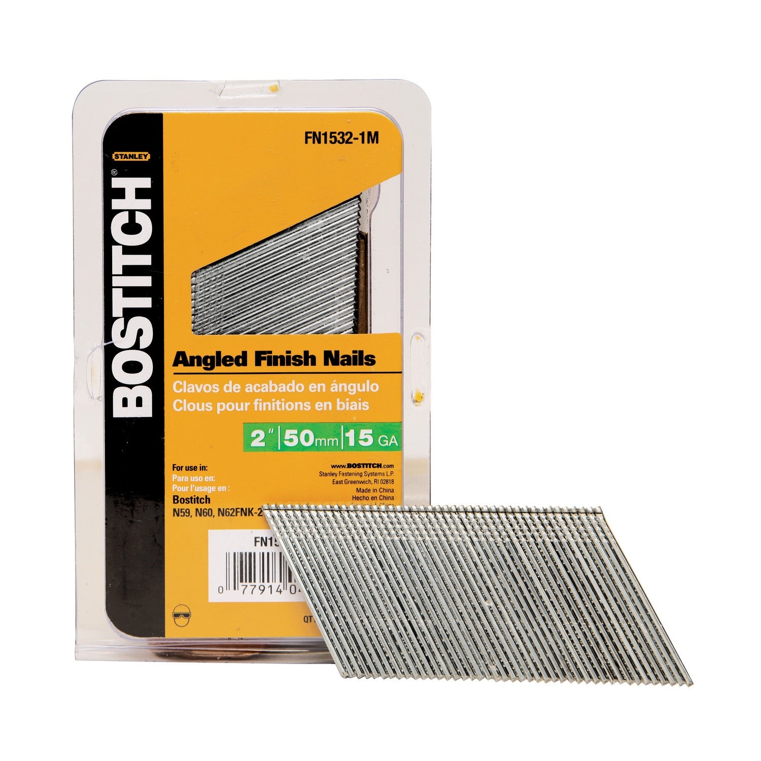 Stanley Bostitch FN1532-1M 1,000-Qty. 2" 15-Gauge "FN" Style Angled Finish Nails