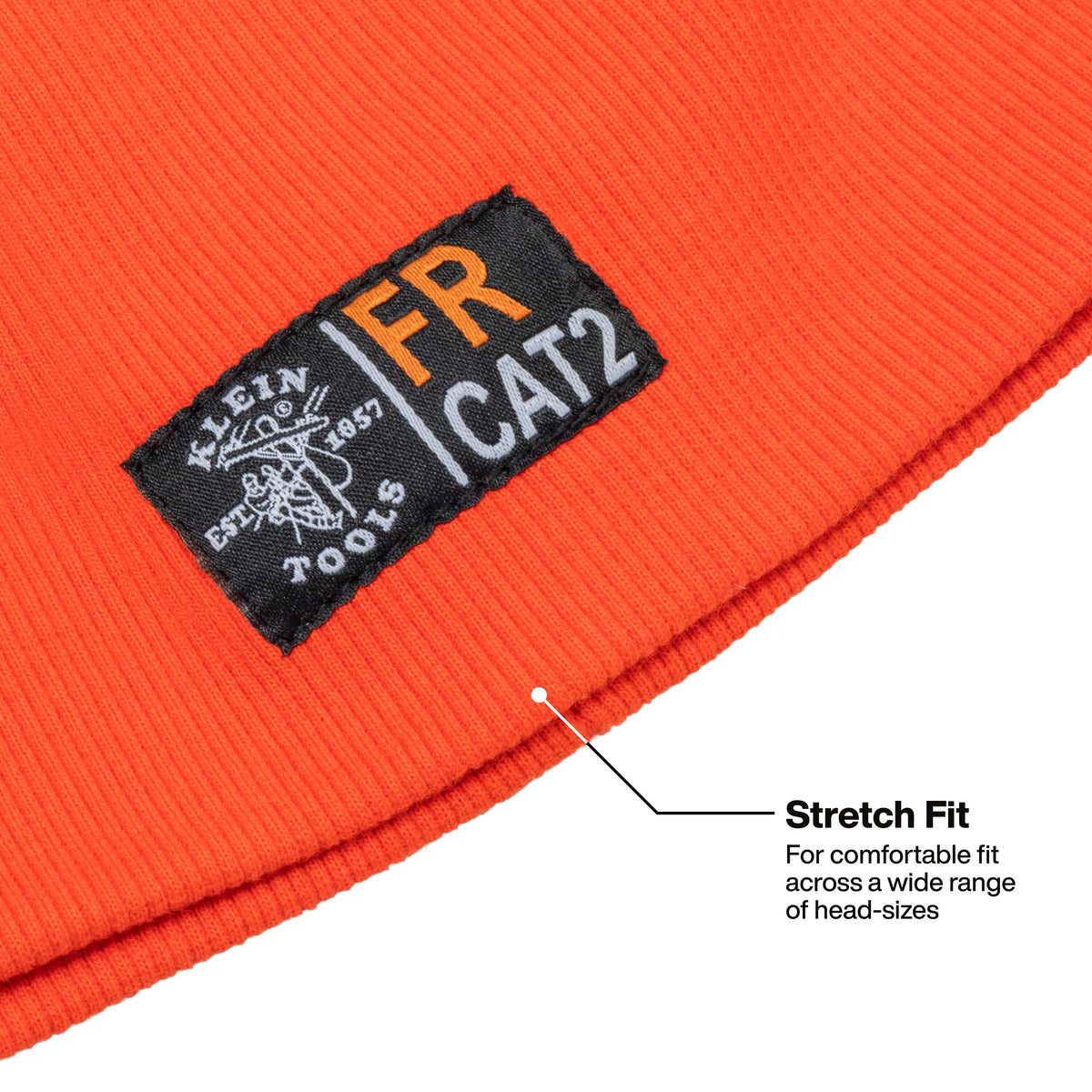 Klein Tools FRBN11 flame-resistant beanie stretch knit fit for cold-weather jobsite wear