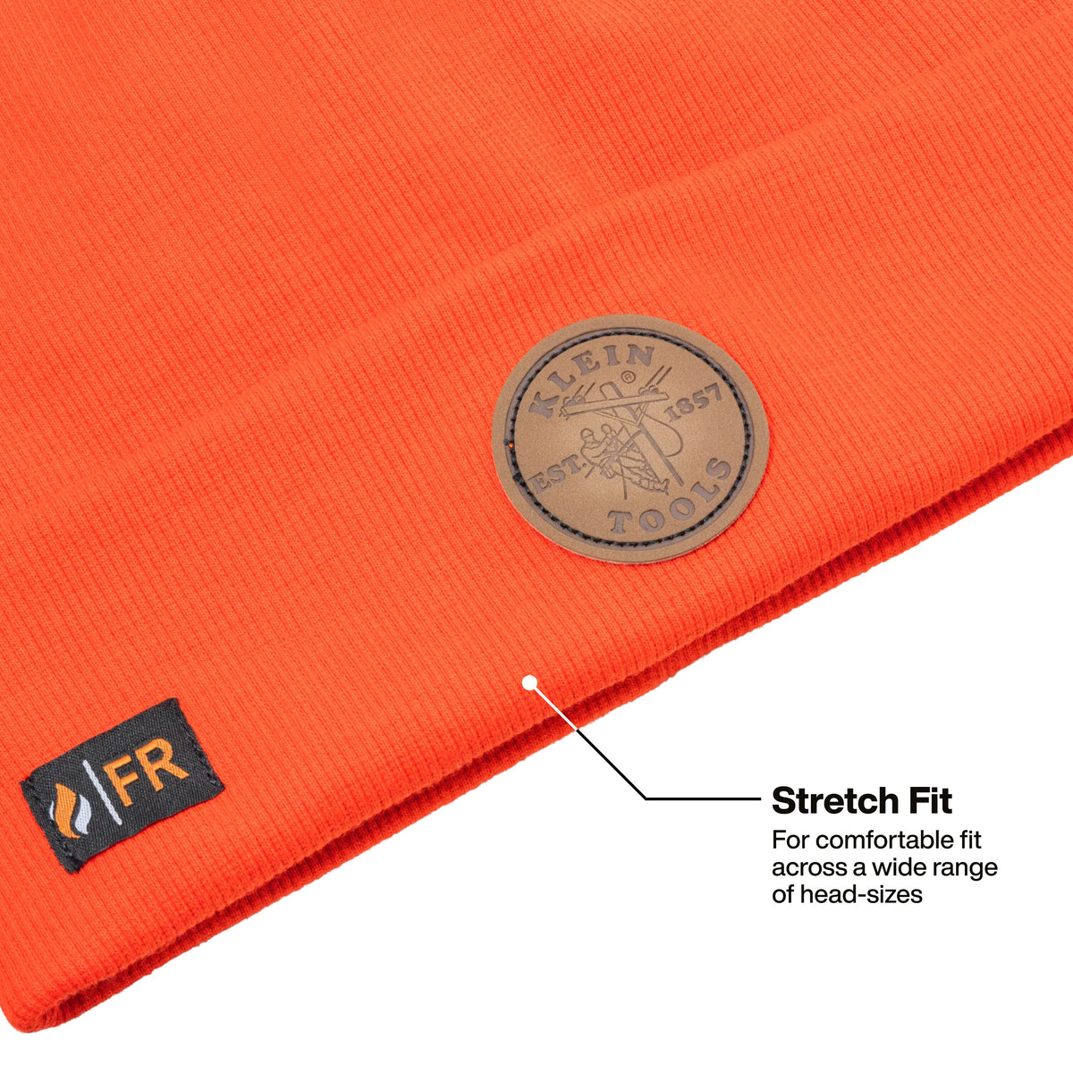 Klein FRBN9 hi-vis winter beanie stretch fit