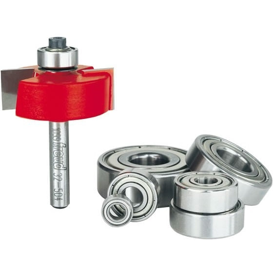 Freud 32-504 flush, 1/8",1/4",5/16",3/8",7/16",1/2-Inch Depth Rabbeting Router Bit with Bearings