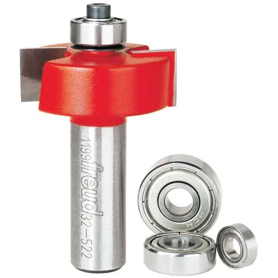 Freud 32-522 5/16", 3/8", 7/16", 1/2-Inch Depth Rabbeting Router Bit with Bearings