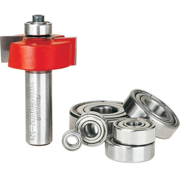 Freud 32-524 flush, 1/8",1/4",5/16",3/8",7/16",1/2-Inch Depth Rabbeting Router Bit with Bearings