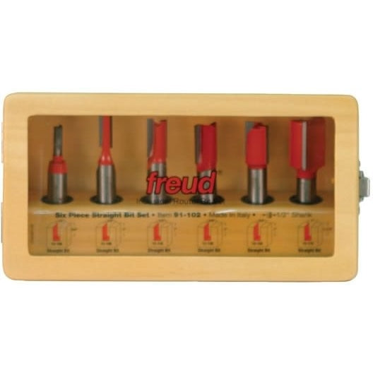 Freud 91-102 6 Piece Straight Router Bit Set