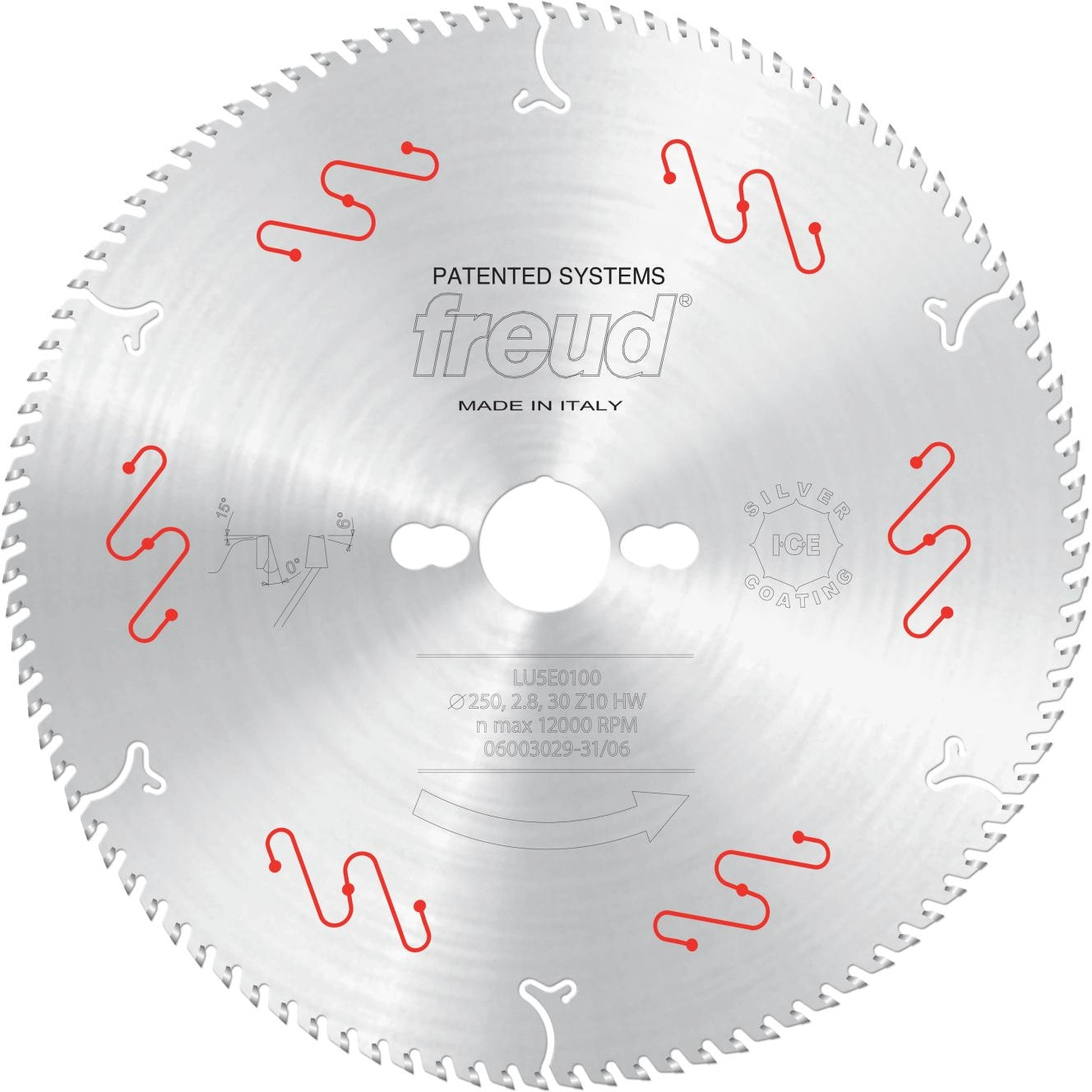 Freud LU5E01 250mm Ultra-Thin Aluminum & Non-Ferrous Blade with Mechanical Clamping