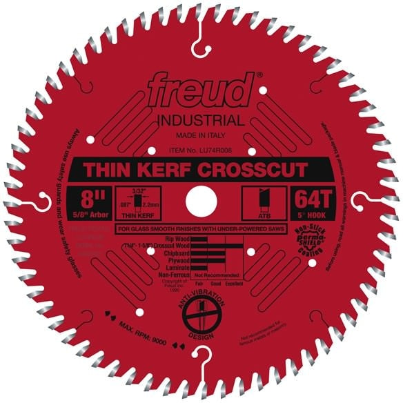 Freud LU74R008 8 in. Thin Kerf Ultimate Cut-Off Blade