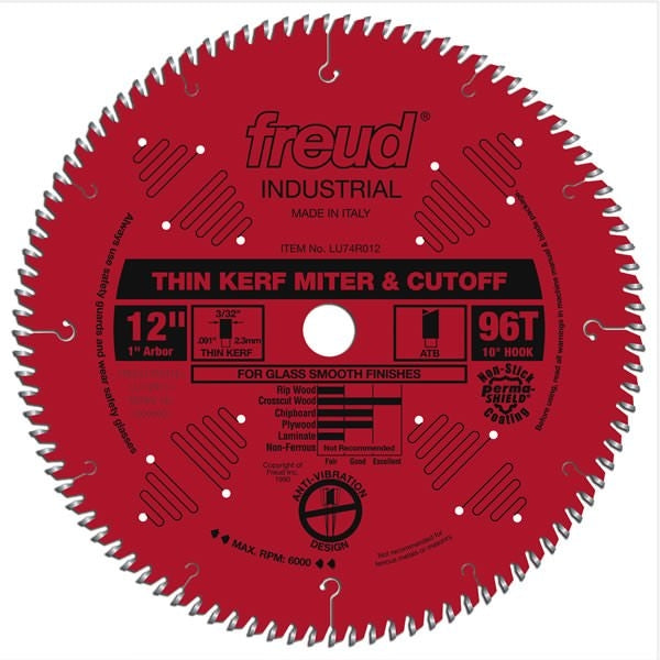 Freud LU74R012 12 in. Thin Kerf Ultimate Cut-Off Blade
