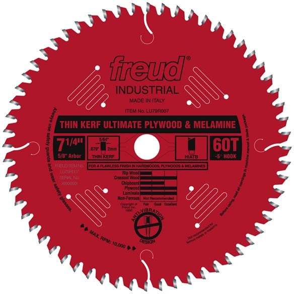 Freud LU79R007 7-1/4 in. Thin Kerf Ultimate Plywood & Melamine Blade