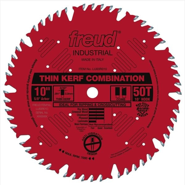 Freud LU83R010 10 in. Thin Kerf Combination Blade