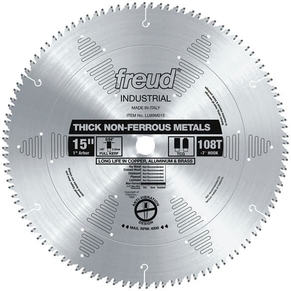 Freud LU89M015 15 in. Thick Stock Aluminum Metal Blade