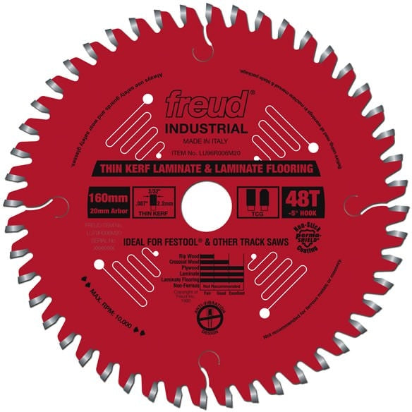 Freud LU96R006M20 160mm x 48T mm Thin Kerf Double Sided Laminate/Melamine