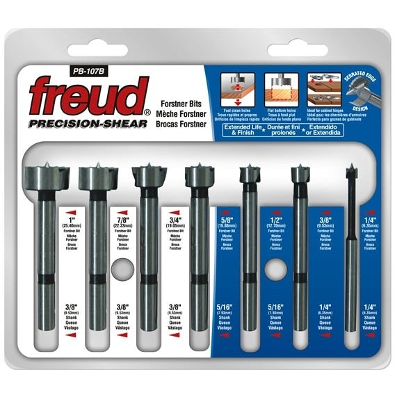 Freud PB-107B 1/4-Inch to 1-Inch 7 Pcs. Forstner Bit Set