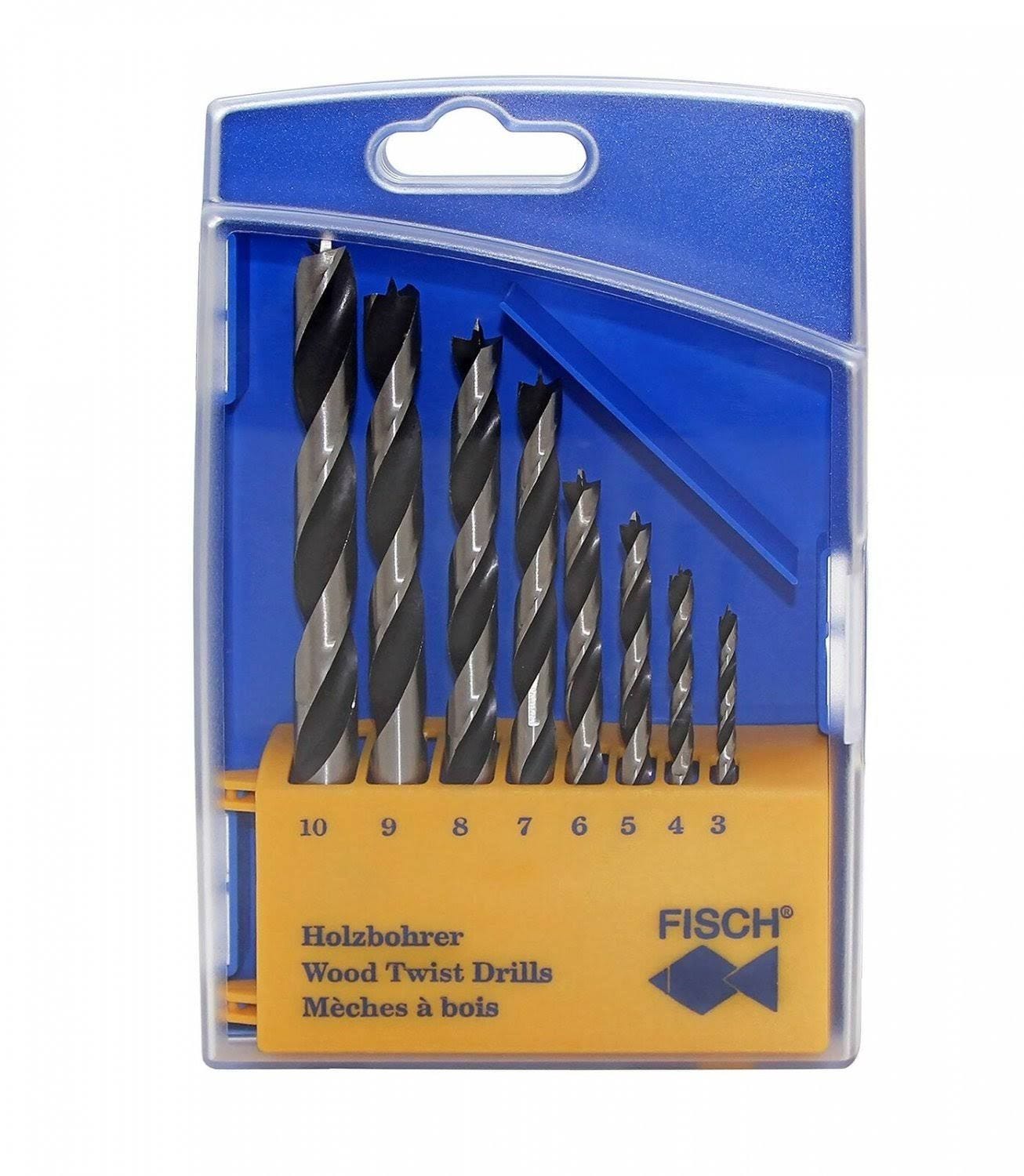 Fisch FSF-328094 Metric Brad Point Drill 8-Pc Set w/ Plastic Case