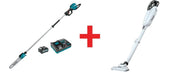 Makita 40V max XGT Brushless 10" Pole Saw Kit, 8' Length (4.0Ah) and 4-Speed Compact Stick Vacuum Kit
