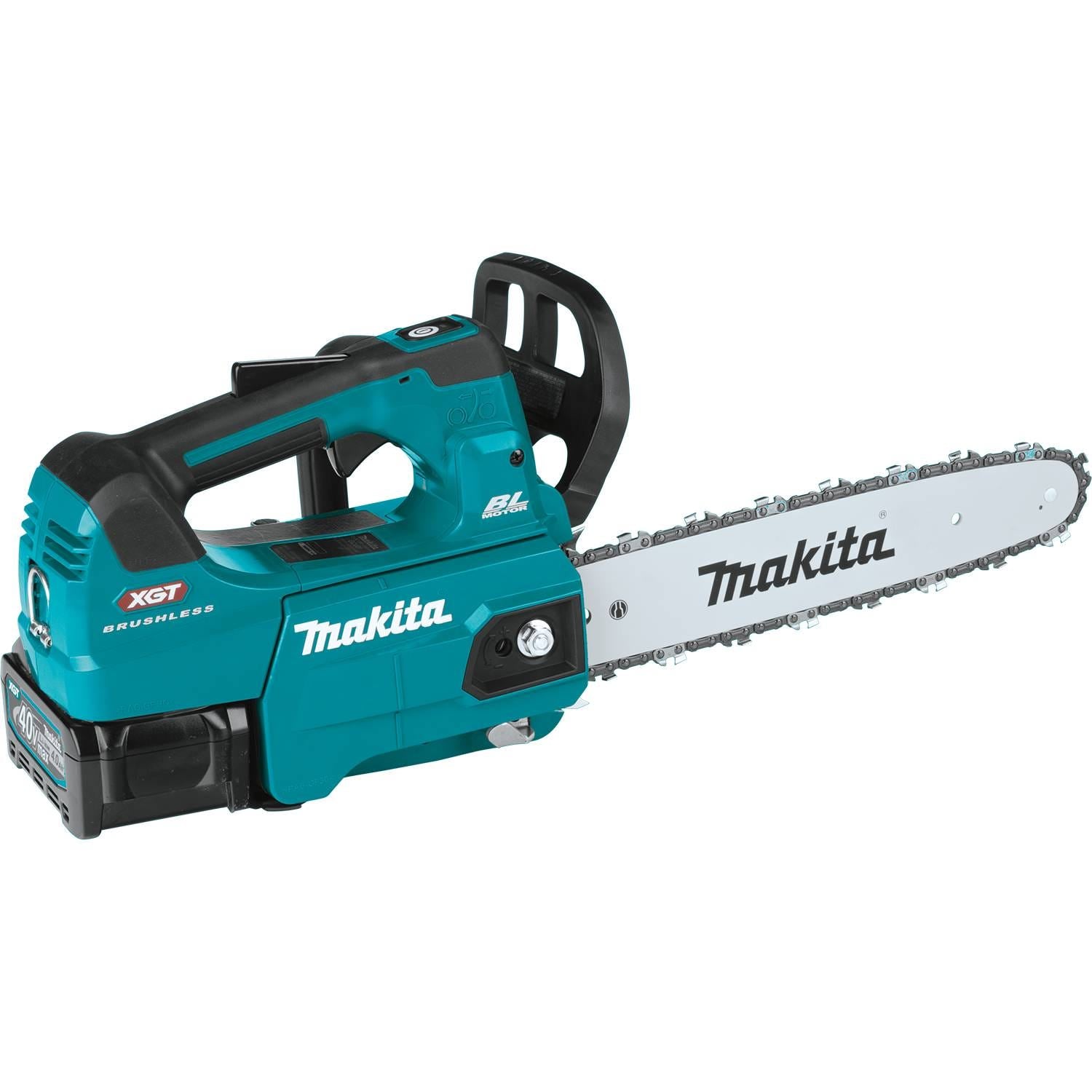 Makita 40V max XGT Brushless 12" Top Handle Chain Saw Kit (4.0Ah) with 4-Speed Compact Stick Vacuum