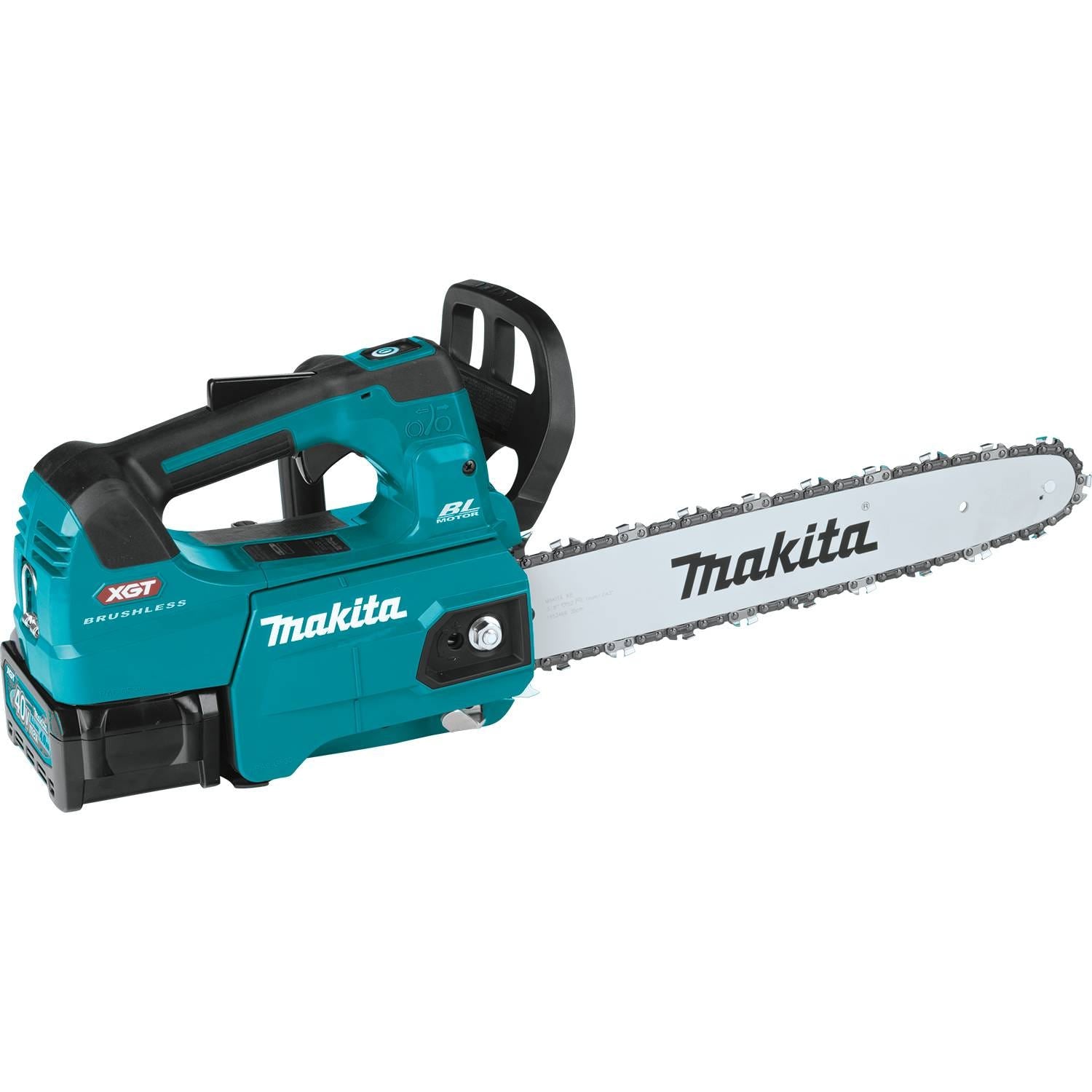 Makita 40V max XGT Brushless 14" Top Handle Chain Saw Kit (4.0Ah) with 4-Speed Compact Stick Vacuum