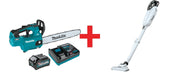 Makita 40V max XGT Brushless 16" Top Handle Chain Saw Kit (4.0Ah) with 4-Speed Compact Stick Vacuum