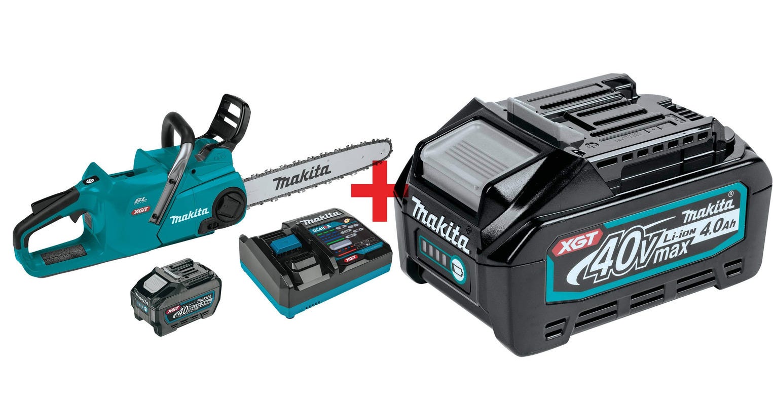 Makita 40V max XGT Brushless Cordless 18" Chain Saw Kit (5.0Ah) with Battery