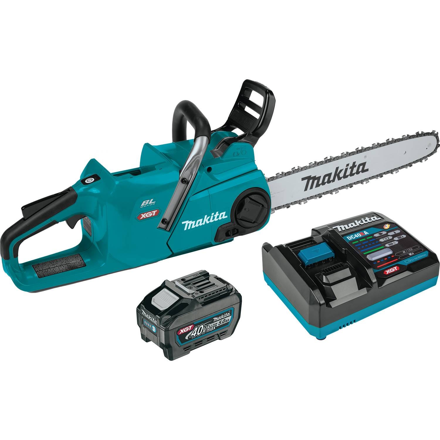 Makita GCU06T1 40V max XGT Brushless 18" Chain Saw Kit (5.0Ah) with 4-Speed Compact Stick Vacuum