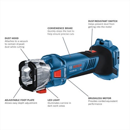 Bosch GCU18V-30N 18V Brushless Cut-Out Tool, Tool Only