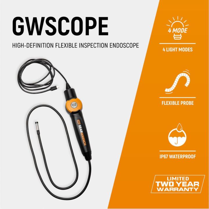 Gearwrench GWSCOPE High-Definition Flexible Inspection Borescope