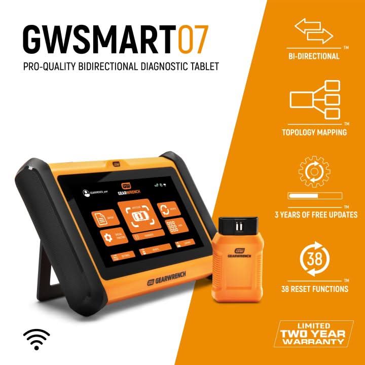Gearwrench GWSMART07 7-in. Wireless Bi-Directional Diagnostic Tablet