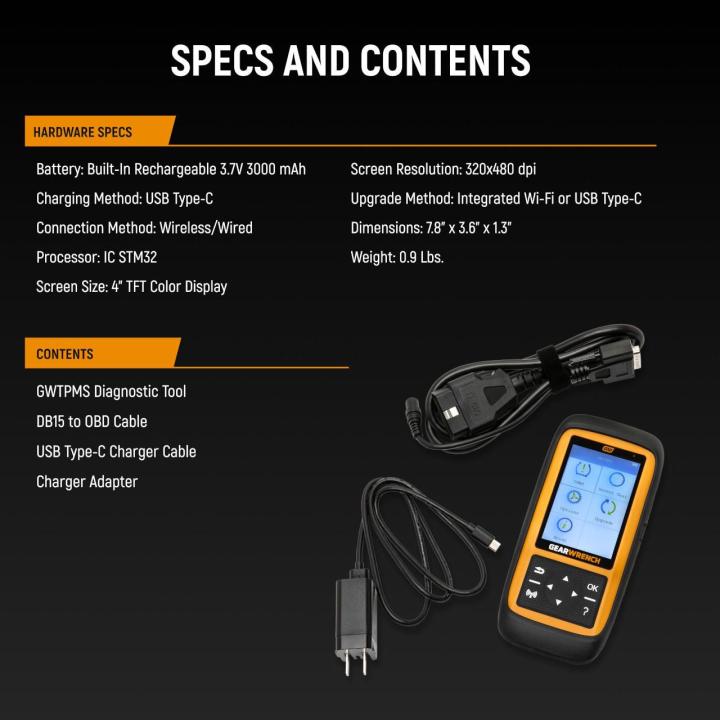 Gearwrench GWTPMS Universal Tire Pressure Monitoring System Programming & Diagnostic Tool