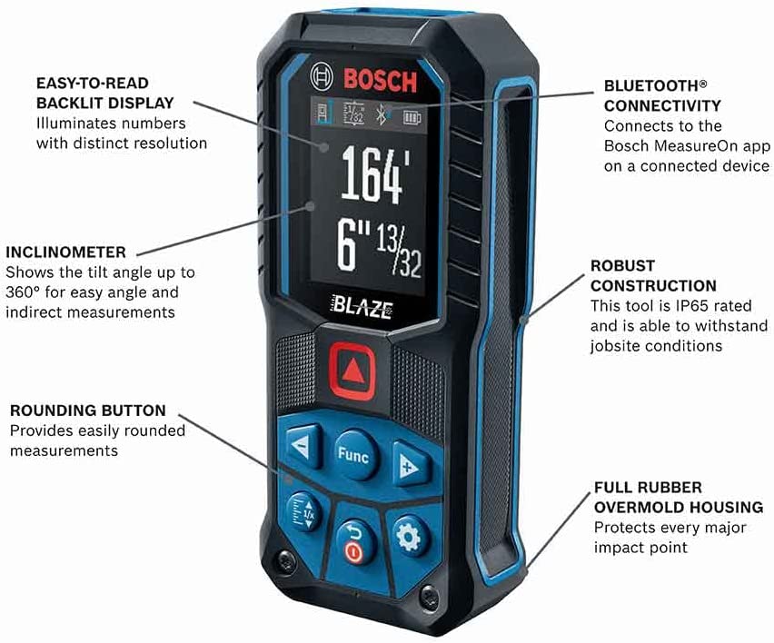 Bosch GLM165-27CGL BLAZE Connected Green-Beam 165-ft. Laser Measure