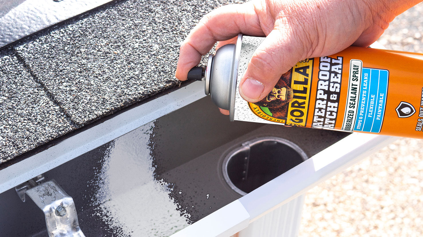 Gorilla Glue Waterproof Patch & Seal Spray, White, 14-oz. (104054)