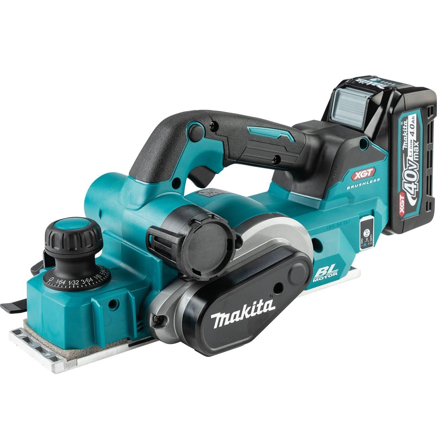 Makita 40V max XGT Brushless 3-1/4" Planer Kit AWS Capable (4.0Ah) w/ 40V max XGT 13" Fan