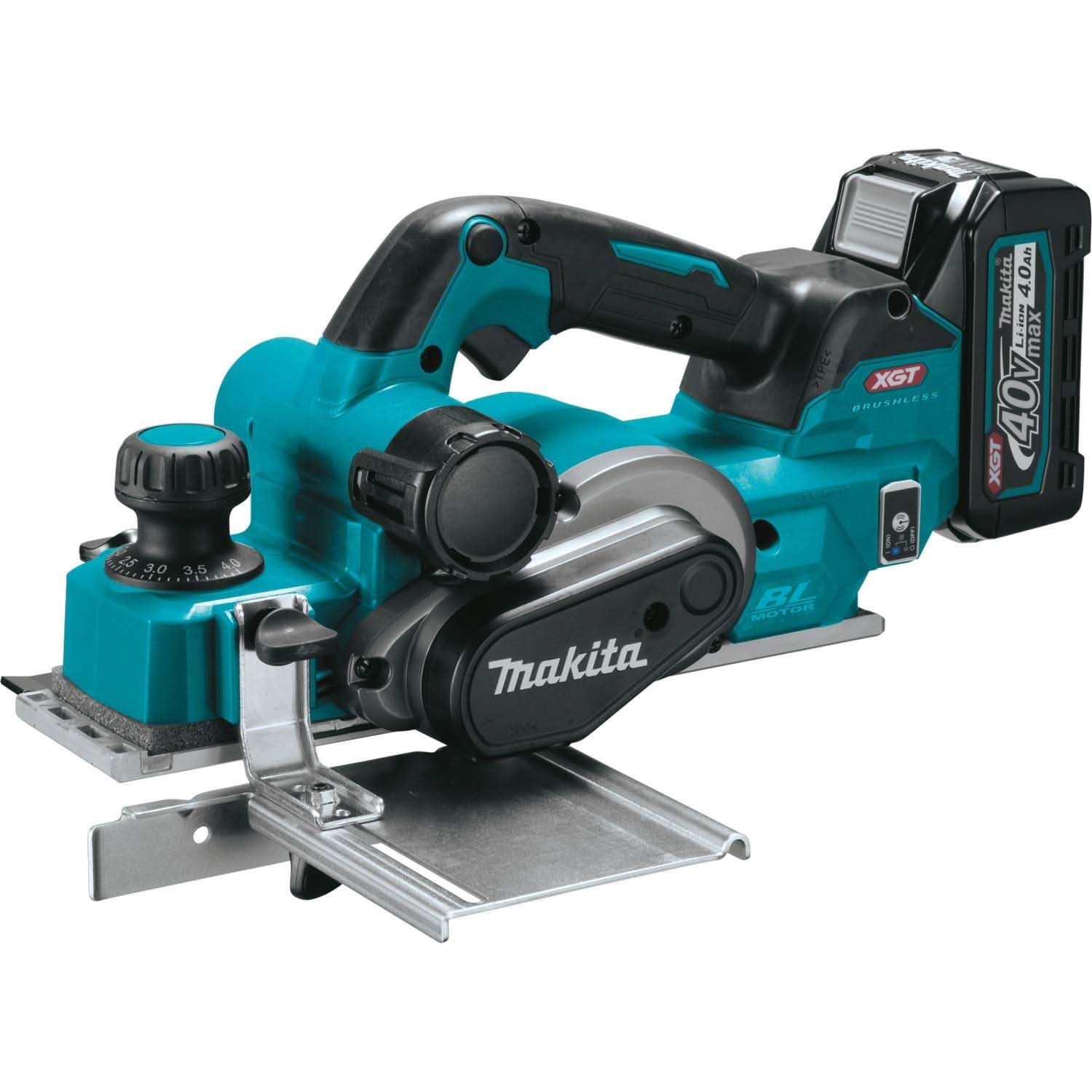 Makita 40V max XGT Brushless 3-1/4" Planer Kit AWS Capable (4.0Ah) w/ 40V max XGT 13" Fan