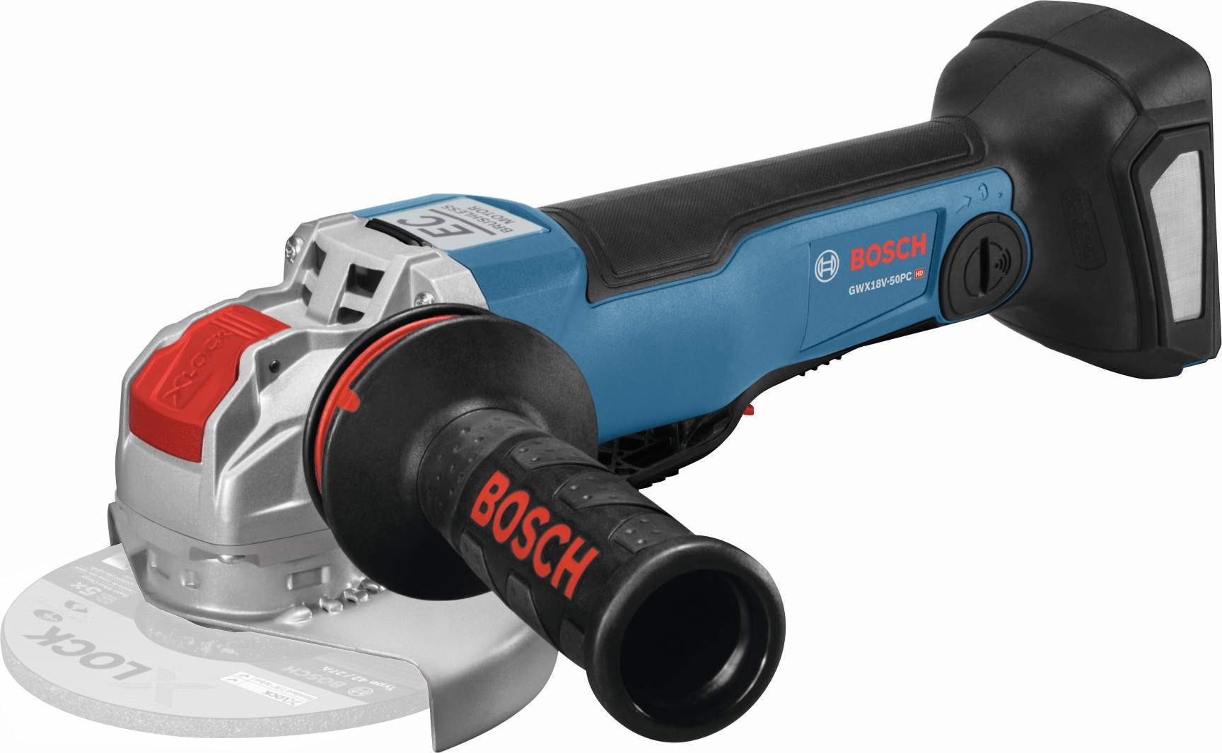 Bosch GWX18V-50PCN 4-1/2"-5" 18V Cordless Brushless X-Lock Grinder
