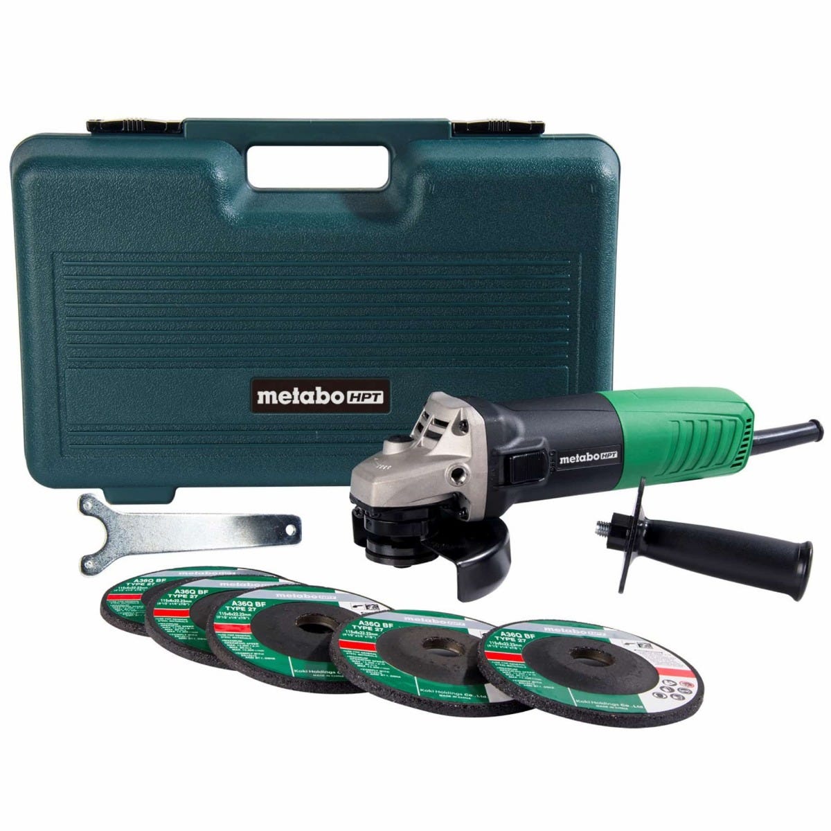 Metabo HPT G12SR4M 4-1/2" 6.2-Amp Slide Switch Grinder w/case