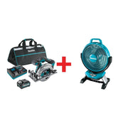 Makita 40V max XGT Brushless 6-1/2" Circular Saw Kit AWS Capable (4.0Ah) w/ 40V max XGT 13" Fan