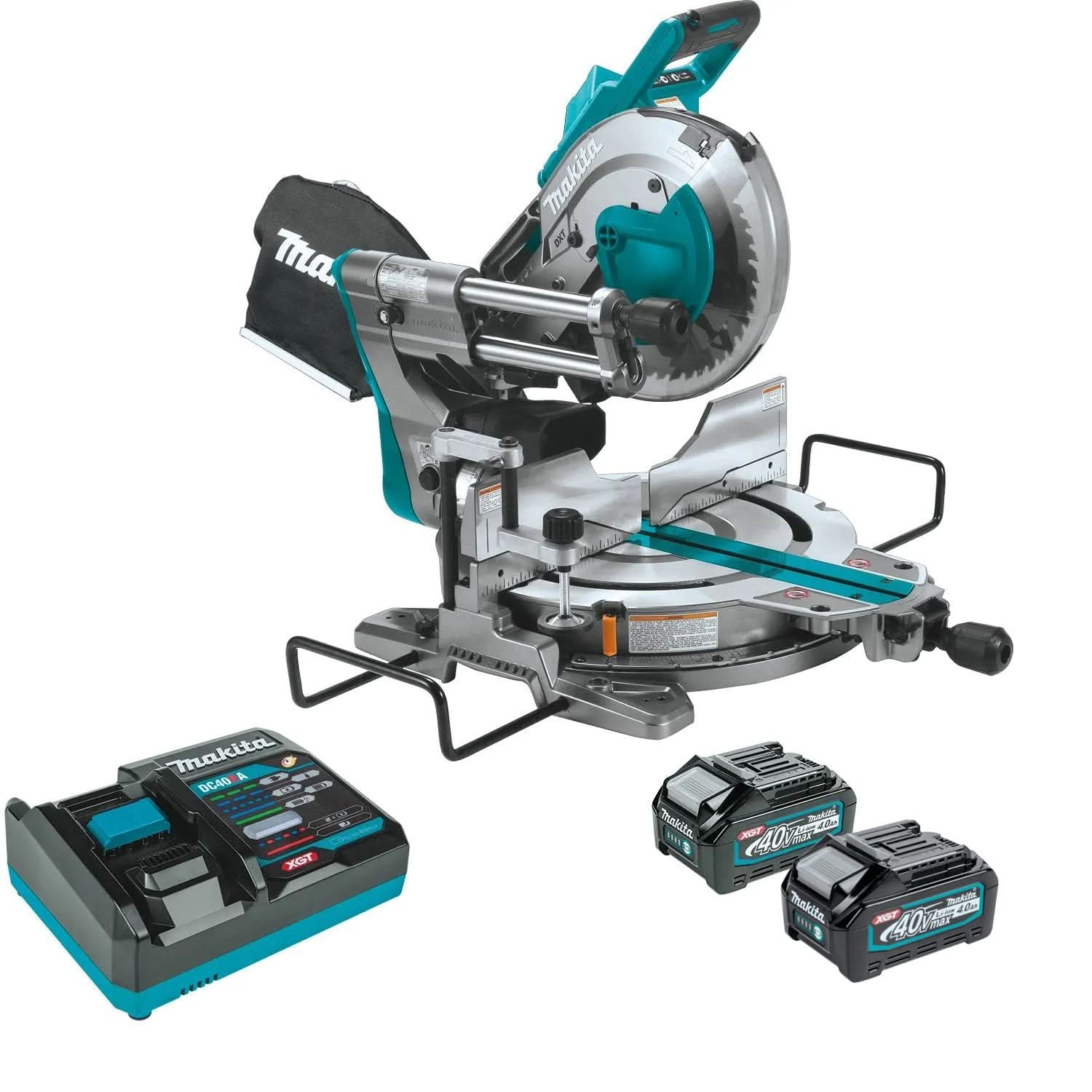 Makita 40V max XGT Brushless 10 in. DualBevel Sliding Compound Miter Saw AWS Capable 4.0Ah Kit plus 40V max XGT 4.0Ah Battery