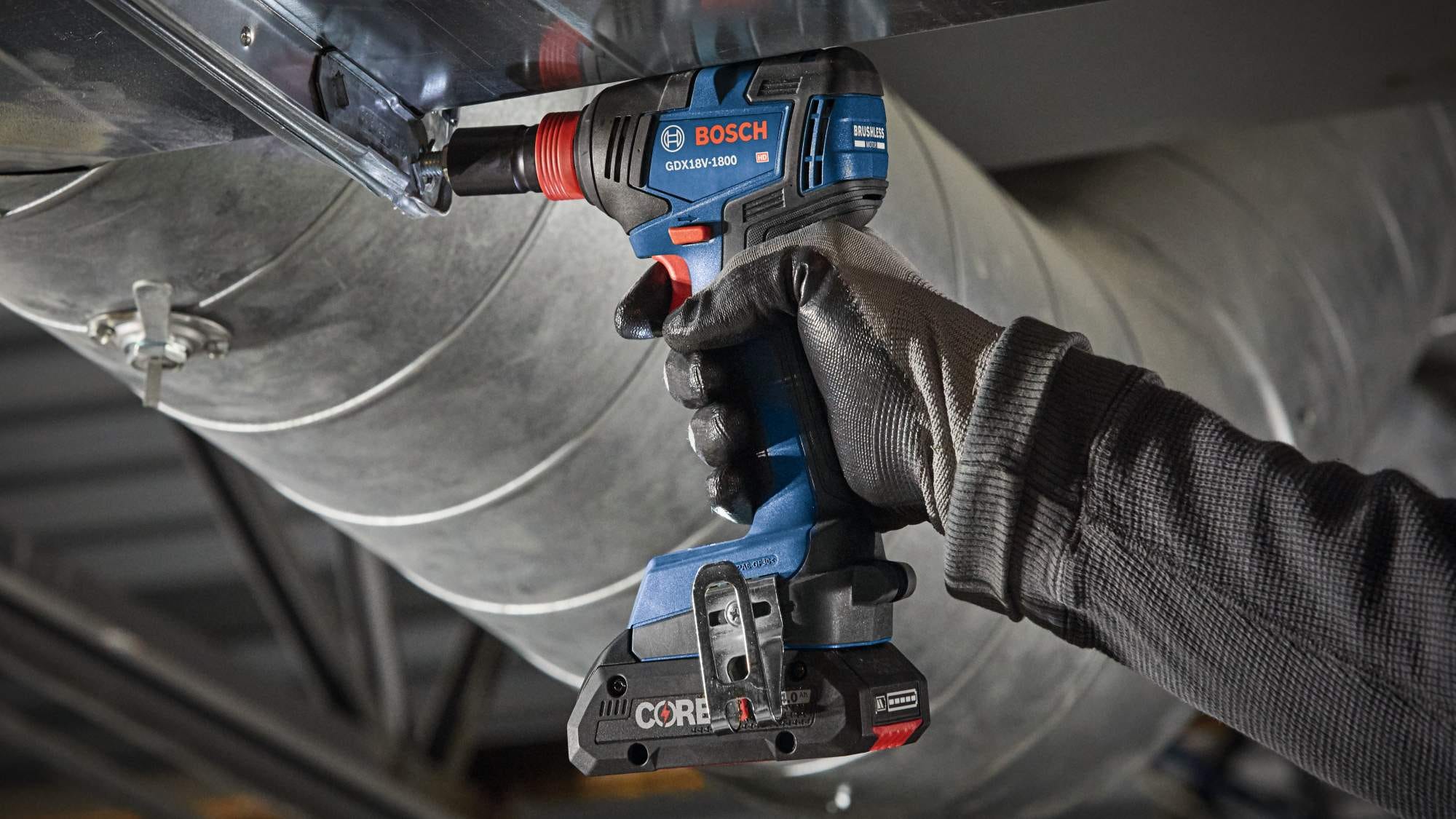 Bosch GXL18V-233B25 18V 1/2 In. Hammer Drill/Driver and Freak Two-in-One Impact Driver CORE18V 4.0Ah Kit
