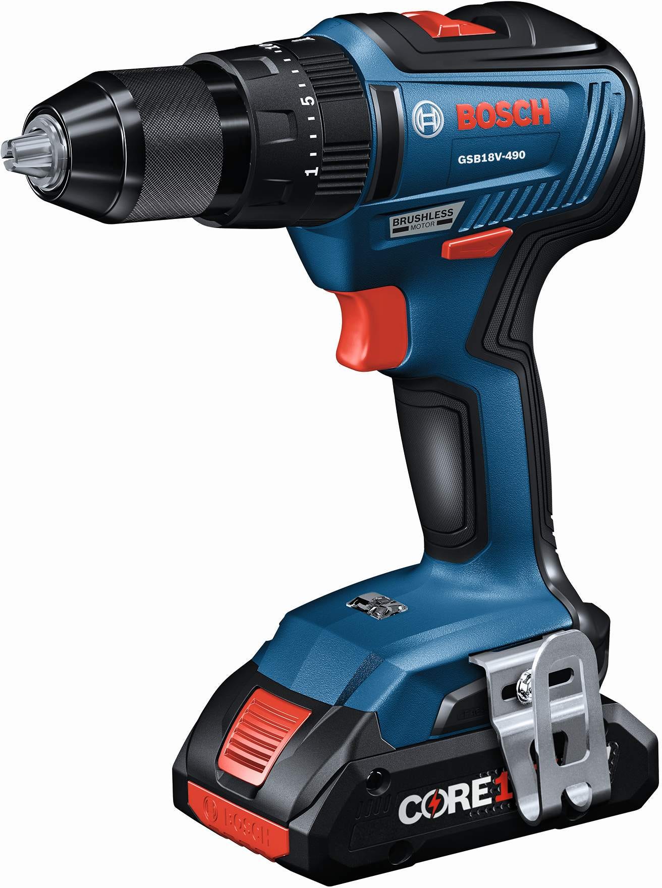 Bosch GXL18V-233B25 18V 1/2 In. Hammer Drill/Driver and Freak Two-in-One Impact Driver CORE18V 4.0Ah Kit