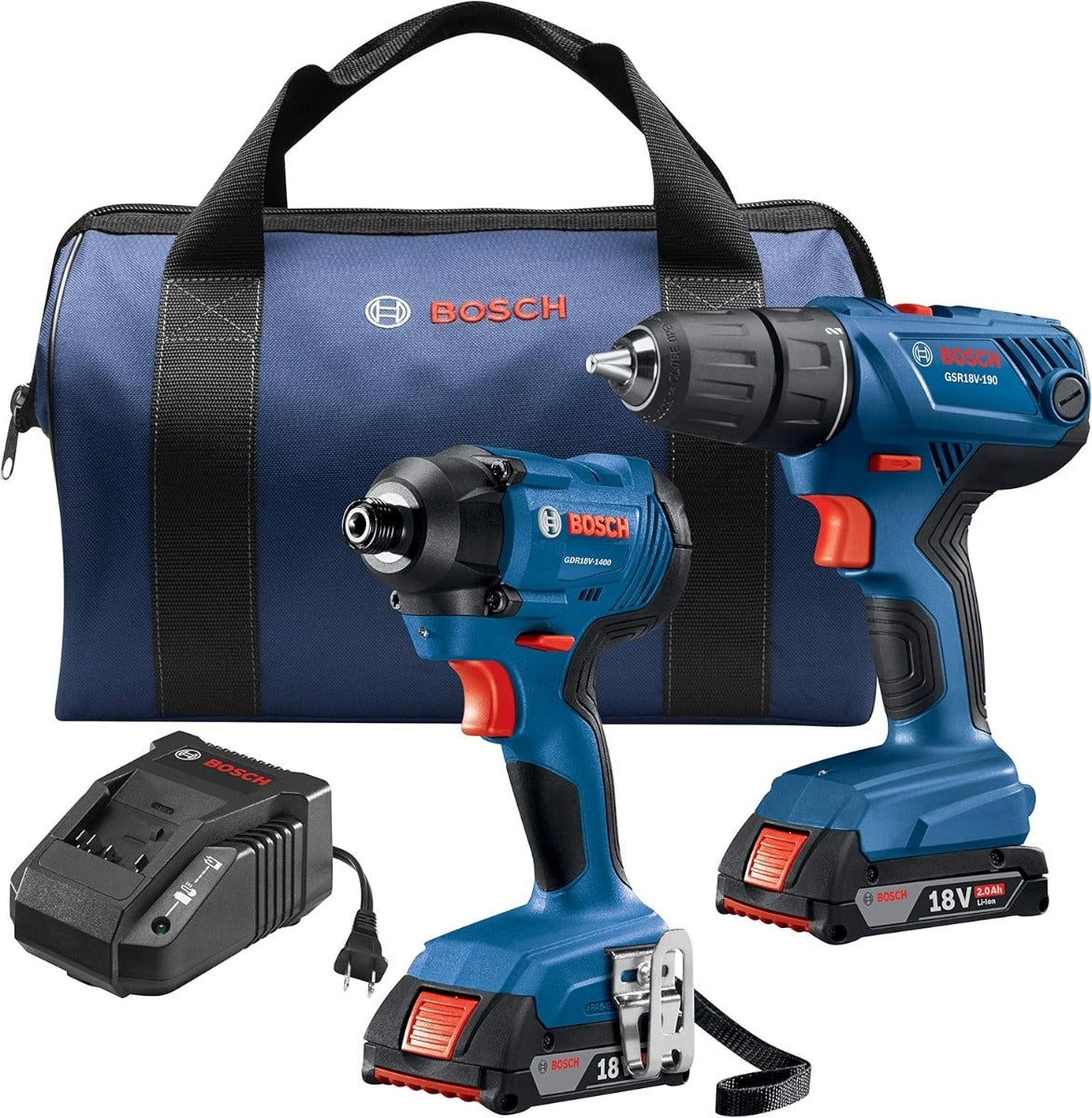 Bosch GXL18V-26B22 18V 2-Tool Combo Kit with 1/2" Compact Drill/Driver and 1/4" Hex Impact Driver