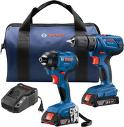 Bosch GXL18V-26B22 18V 2-Tool Combo Kit with 1/2" Compact Drill/Driver and 1/4" Hex Impact Driver