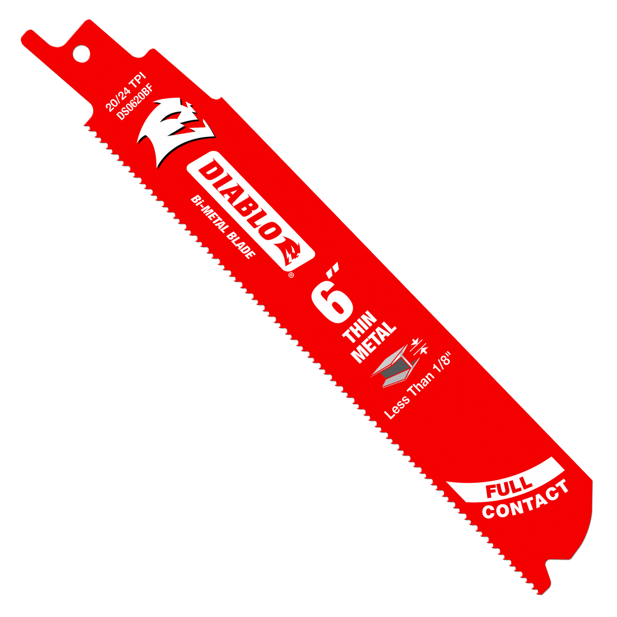 Diablo DS0620BF 6-in. 20/24 TPI Bi-Metal Reciprocating Saw Blade for Thin Metal